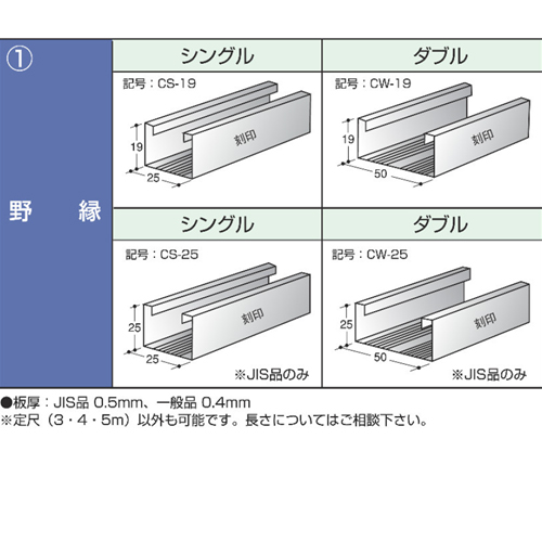 鋼製天井下地材　野縁　ダブルバー [Wbar]